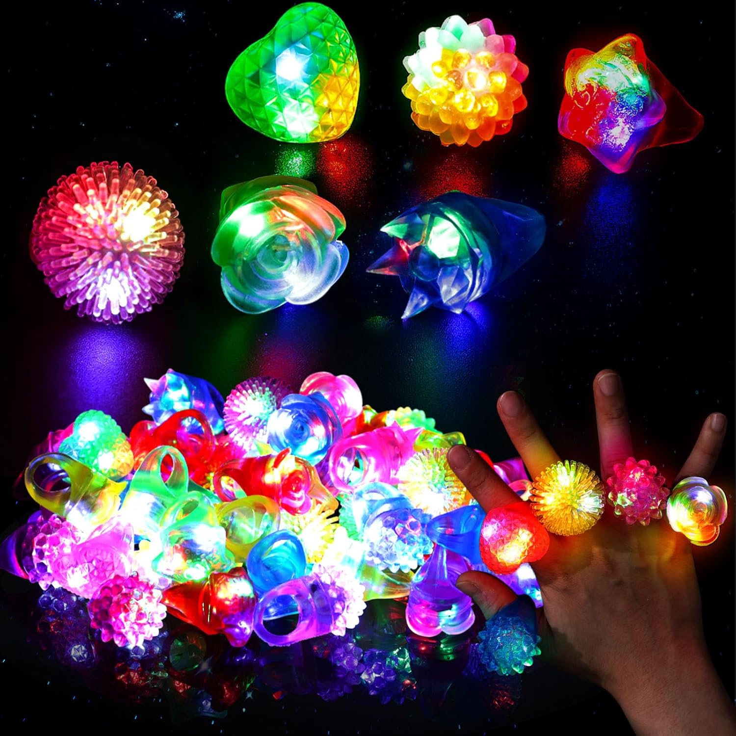 Diy Halloween Electronics - 10개 LED 젤리 반지, 어둠 속에서