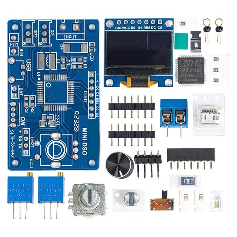 Diy Electronics Components Kit - AT14 디지털 DIY 오실로스코프 키트 STC8K8A
