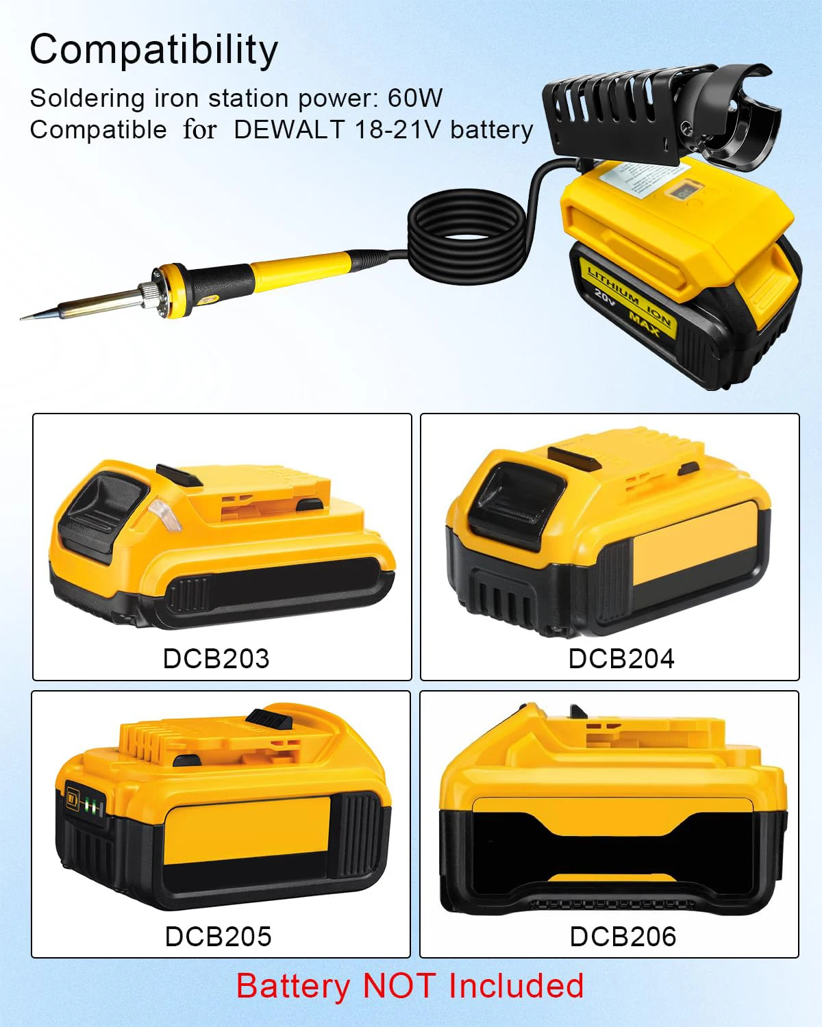 휴대용 납땜인두 키트, 디월트 20V 배터리 호환 60 - Useful Diy Electronics 리뷰 및 가격