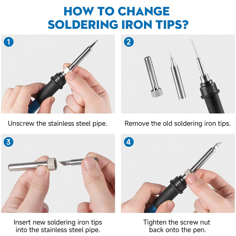 조절 가능한 온도 220V 60W 전기 납땜 인두 키트 - Useful Diy Electronics 리뷰 및 가격