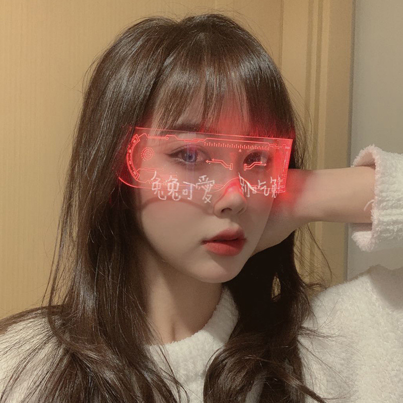LED 빛나는 다채로운 선글라스 현대 펑크 고글 남자  - Diy Halloween Electronics 리뷰 및 가격