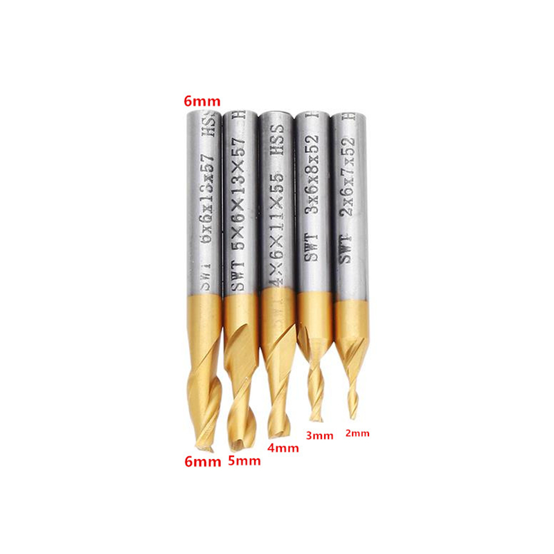5Pcs 2 플루트 엔드 밀링 커터 HSS 티타늄 코팅 - Diy Cnc Router Electronics 리뷰 및 가격