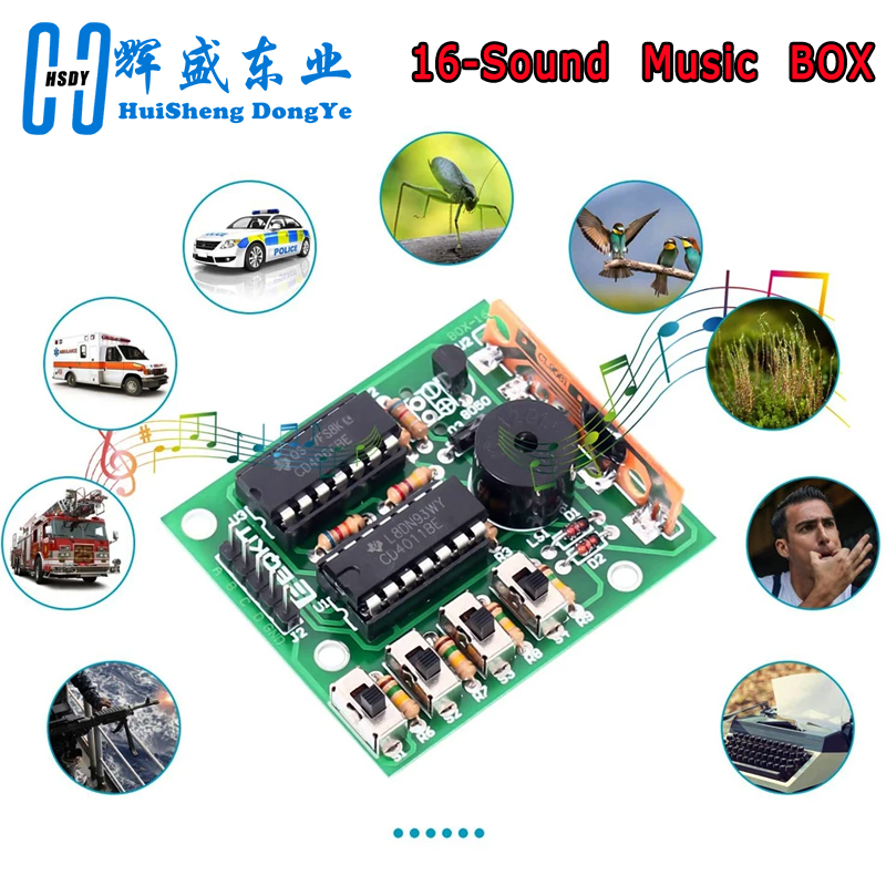 16 뮤직 사운드 박스 박스-16 보드, 16 톤 전자 - Diy Electronics Learning Kit 리뷰 및 가격