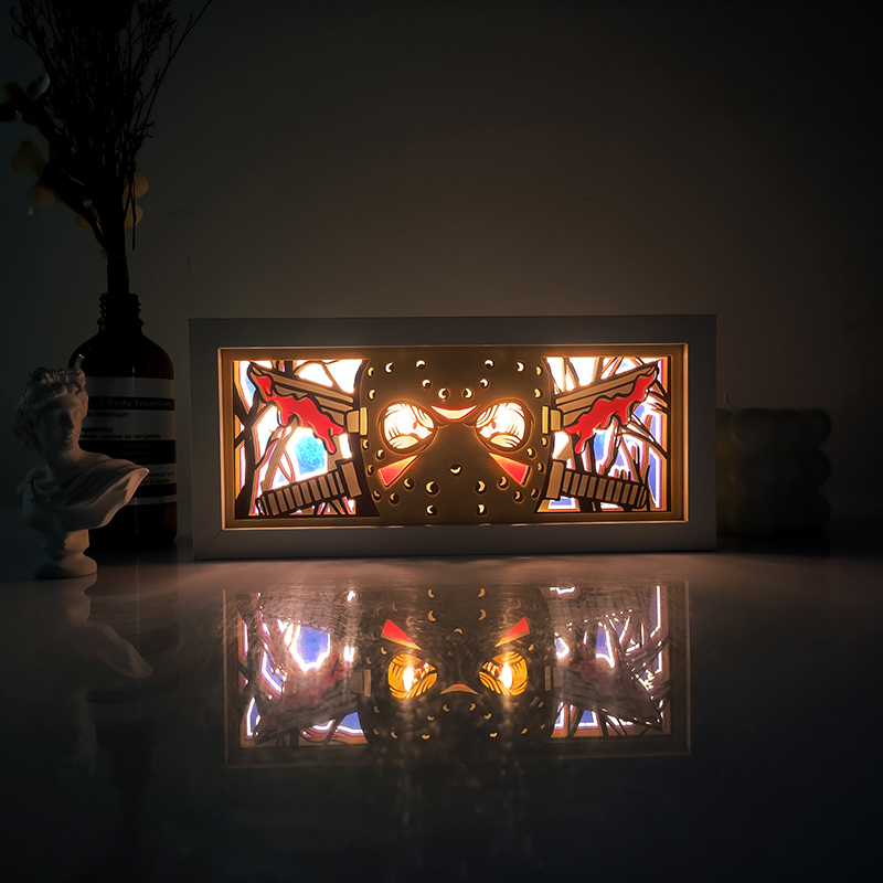 공포 영화 시리즈 종이 컷 그림자 상자 라이트 할로윈  - Diy Halloween Electronics 리뷰 및 가격