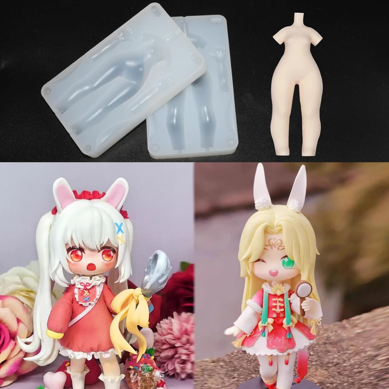 10cm 높이 Q 버전 만화 인형 몸체 실리콘 몰드 초 - Diy Q 리뷰 및 가격