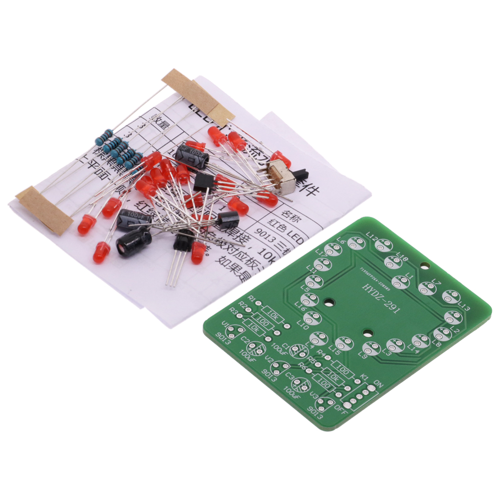 LED 심장 모양의 러닝 라이트 깜박이는 물 조명 키트 - Diy Electronics Learning Kit 리뷰 및 가격