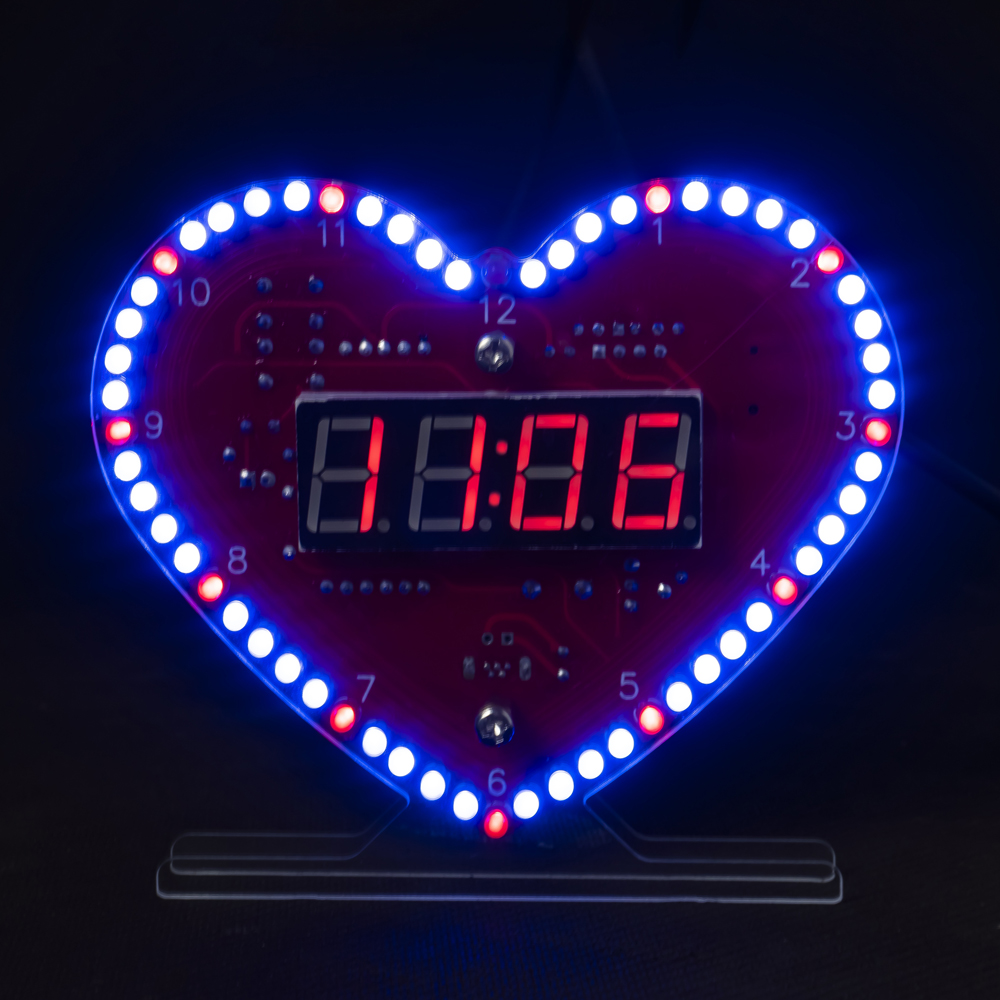DIY 전자 키트 다기능 하트 모양의 LED 시계 4  - Diy Electronics For Beginners 리뷰 및 가격